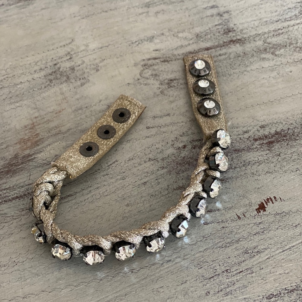 Henri Bendel  Snap Gun Metal Chrystal Bracelet​​​​​​​​​ - Picture 4 of 8